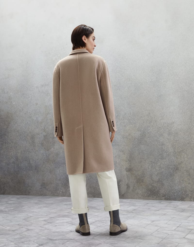BRUNELLO CUCINELLI WOMEN'S WALNUTS DOUBLE BREASTED WOOL COAT