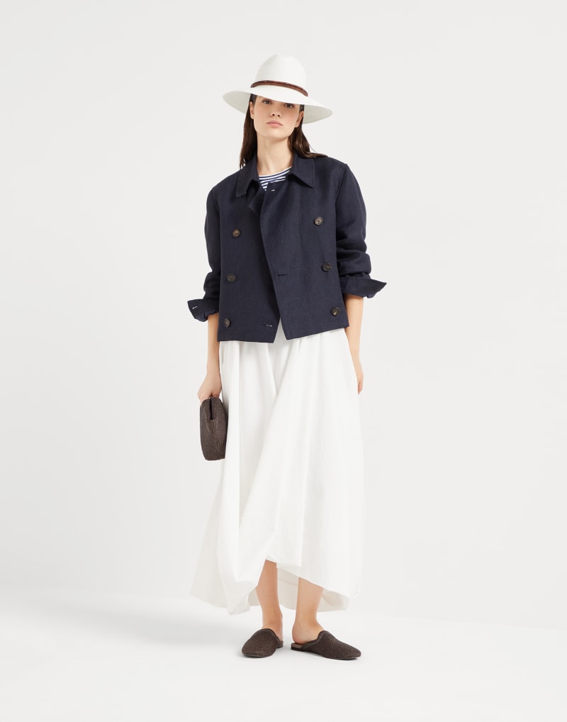 BRUNELLO CUCINELLI WOMEN'S BLUE STRIPED RELAXED SHIRT