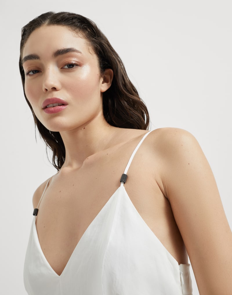 BRUNELLO CUCINELLI WOMEN'S WHITE V NECK MAXI DRESS