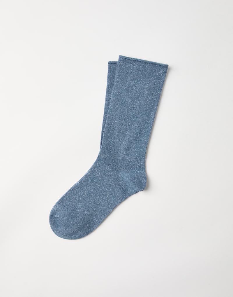 BRUNELLO CUCINELLI WOMEN'S LIGHT BLUE WOOL BLEND SOCKS