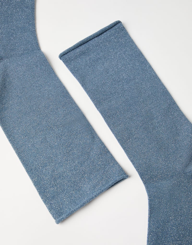 BRUNELLO CUCINELLI WOMEN'S LIGHT BLUE WOOL BLEND SOCKS