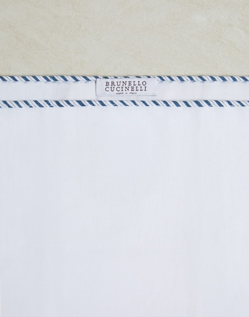 BRUNELLO CUCINELLI MEN'S WHITE COTTON POCKET SQUARE