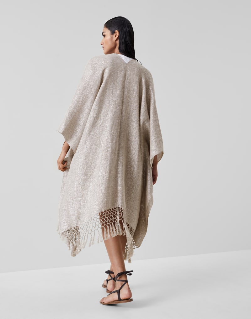 BRUNELLO CUCINELLI WOMEN'S BEIGE LINEN BLEND SCARF