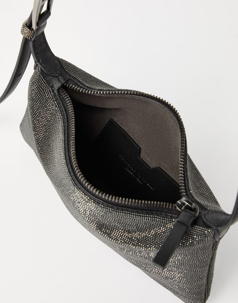 BRUNELLO CUCINELLI WOMEN'S BLACK TEXTURED SHOULDER BAG