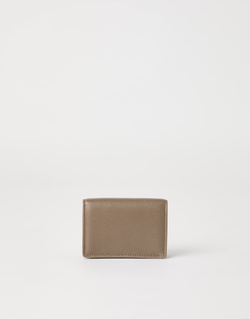 BRUNELLO CUCINELLI WOMEN'S TAUPE LEATHER CARDHOLDER