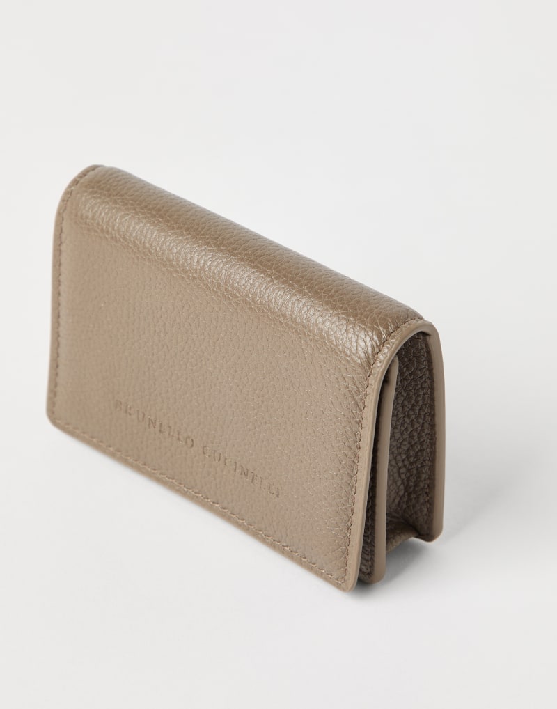 BRUNELLO CUCINELLI WOMEN'S TAUPE LEATHER CARDHOLDER