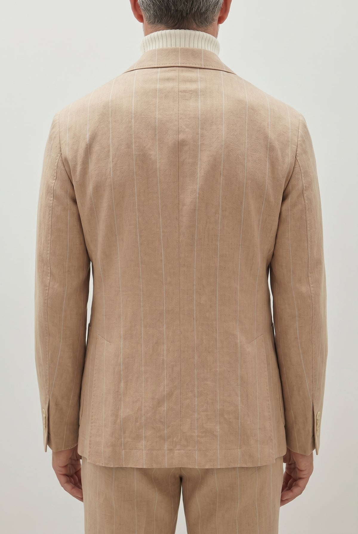 BRUNELLO CUCINELLI MEN'S CAMEL WOOL SILK BLAZER