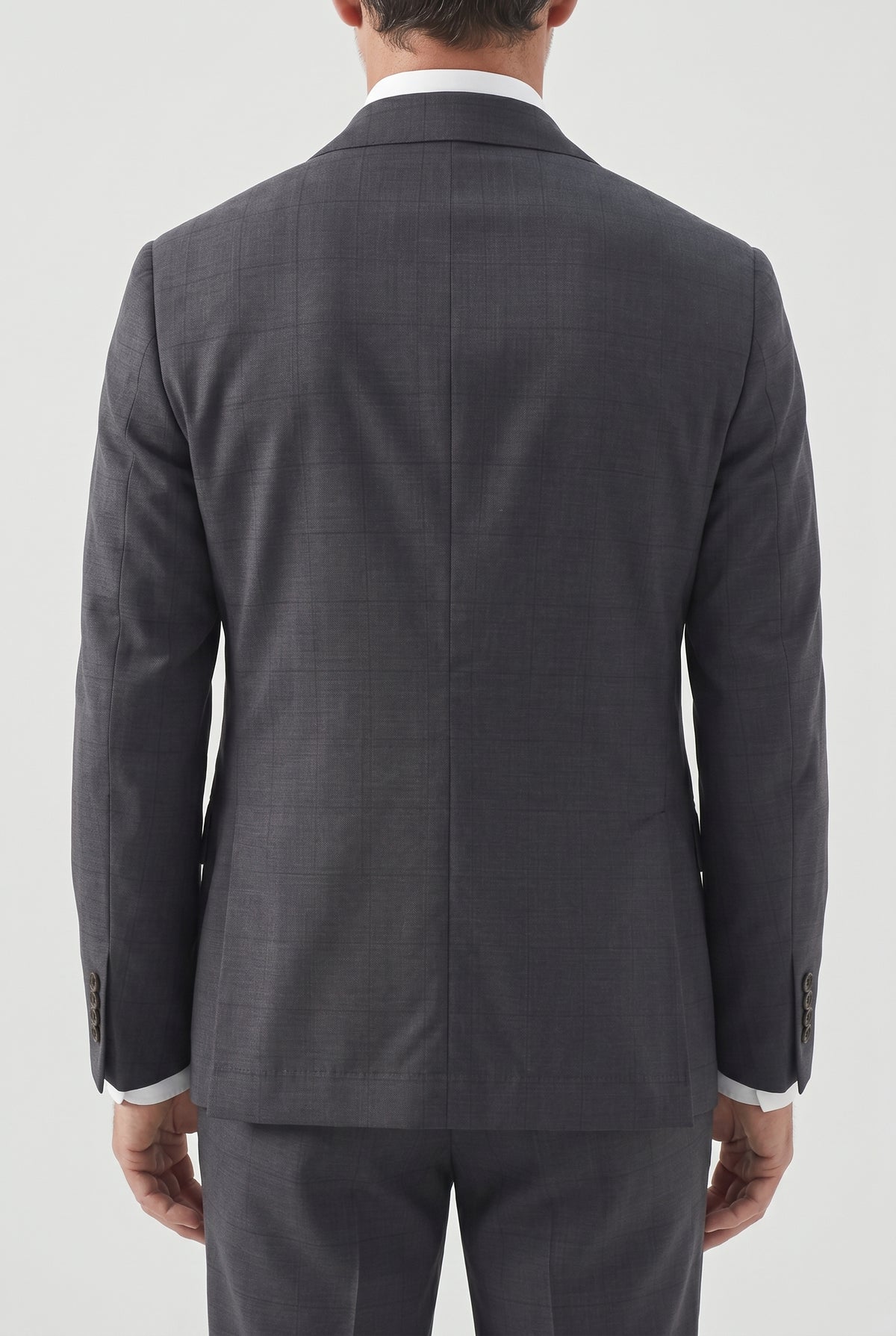 BRUNELLO CUCINELLI MEN'S DARK GREY WOOL BLAZER