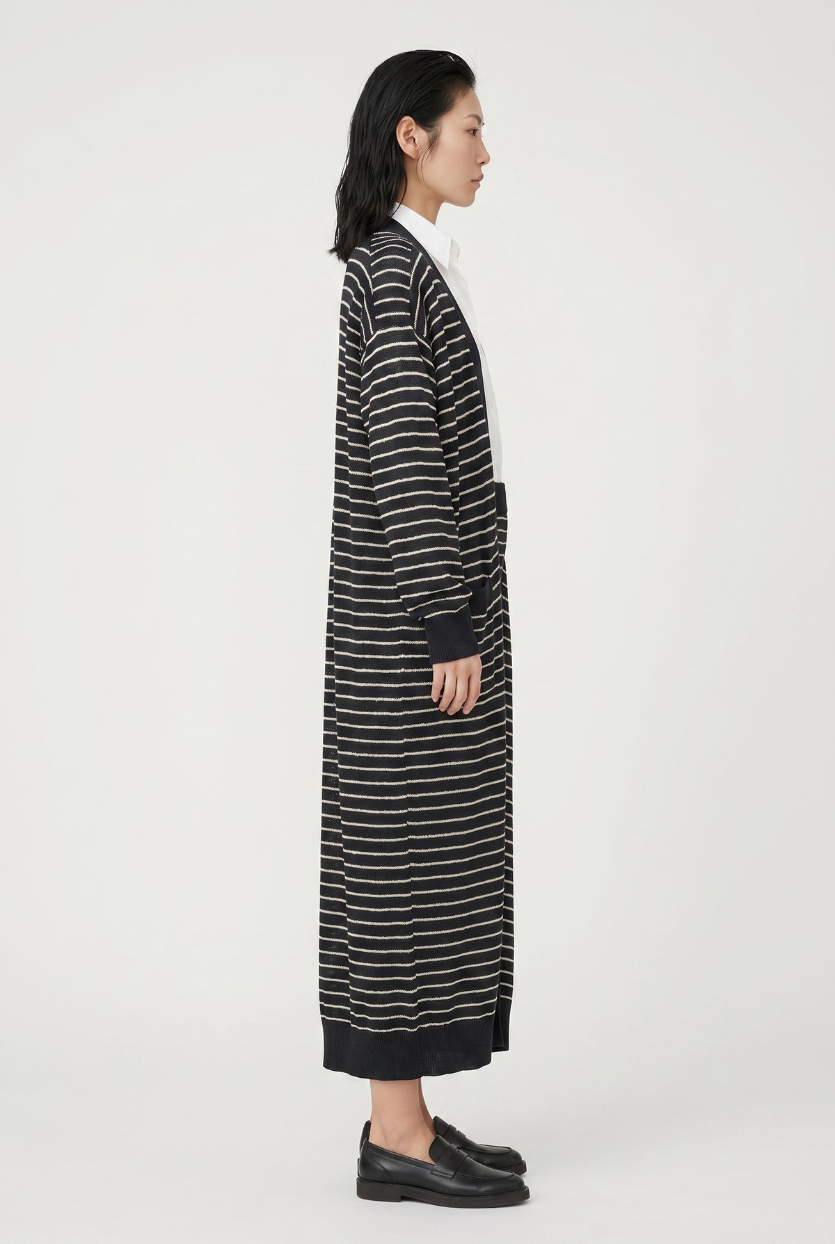 BRUNELLO CUCINELLI WOMEN'S BLACK STRIPED COTTON SWEATER