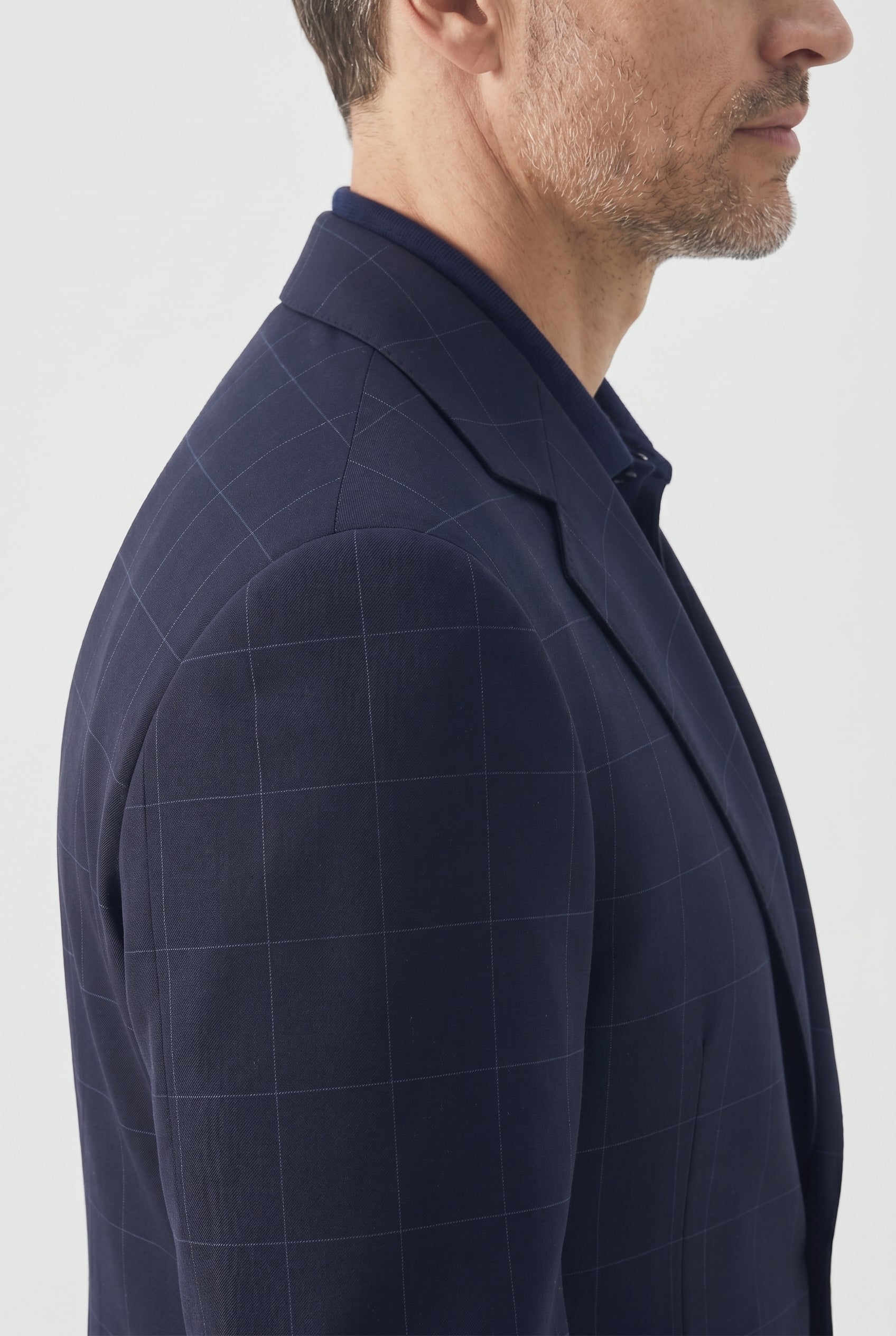 BRUNELLO CUCINELLI MEN'S NAVY WOOL TAILORED JACKET