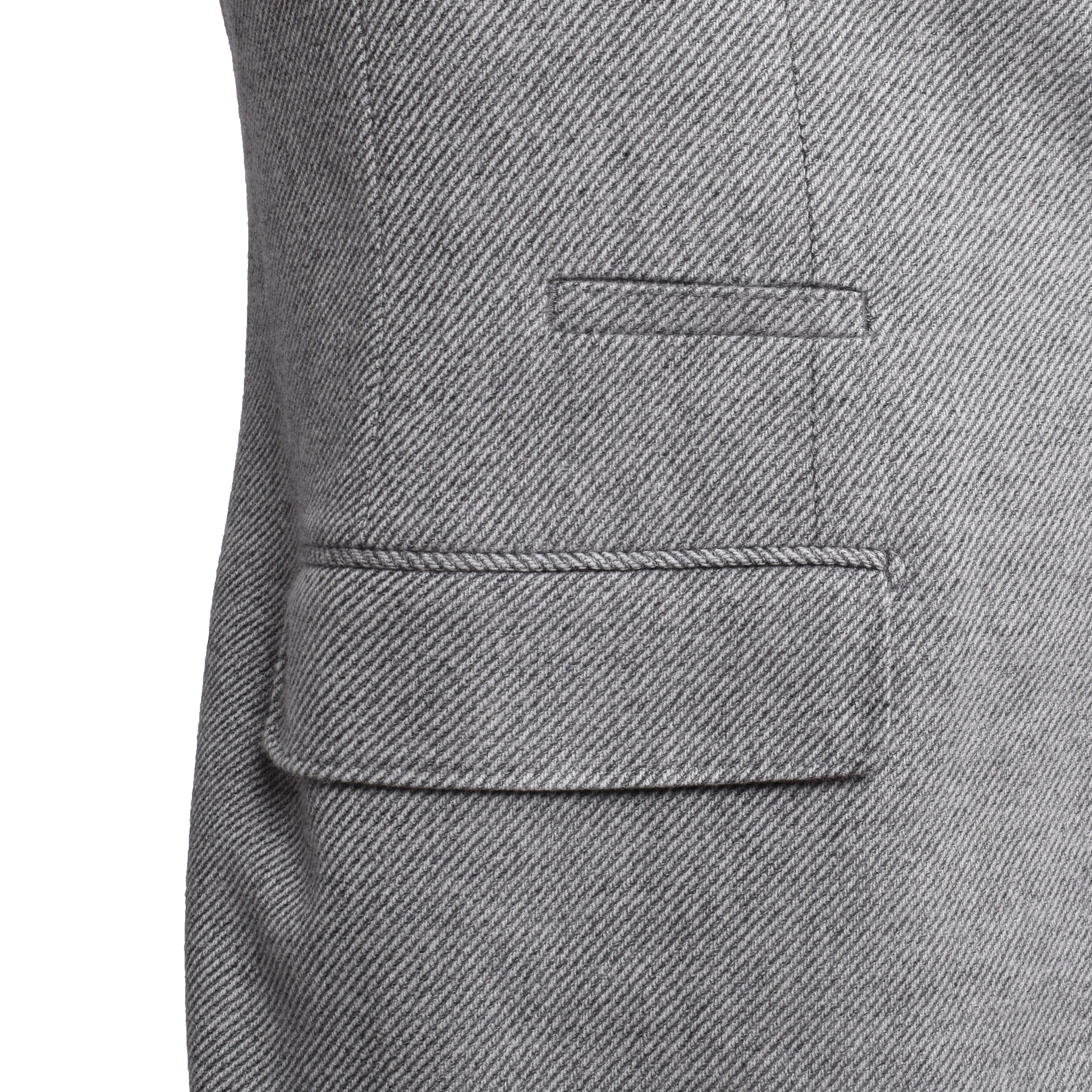BRUNELLO CUCINELLI MEN'S GRAY WOOL HERRINGBONE BLAZER