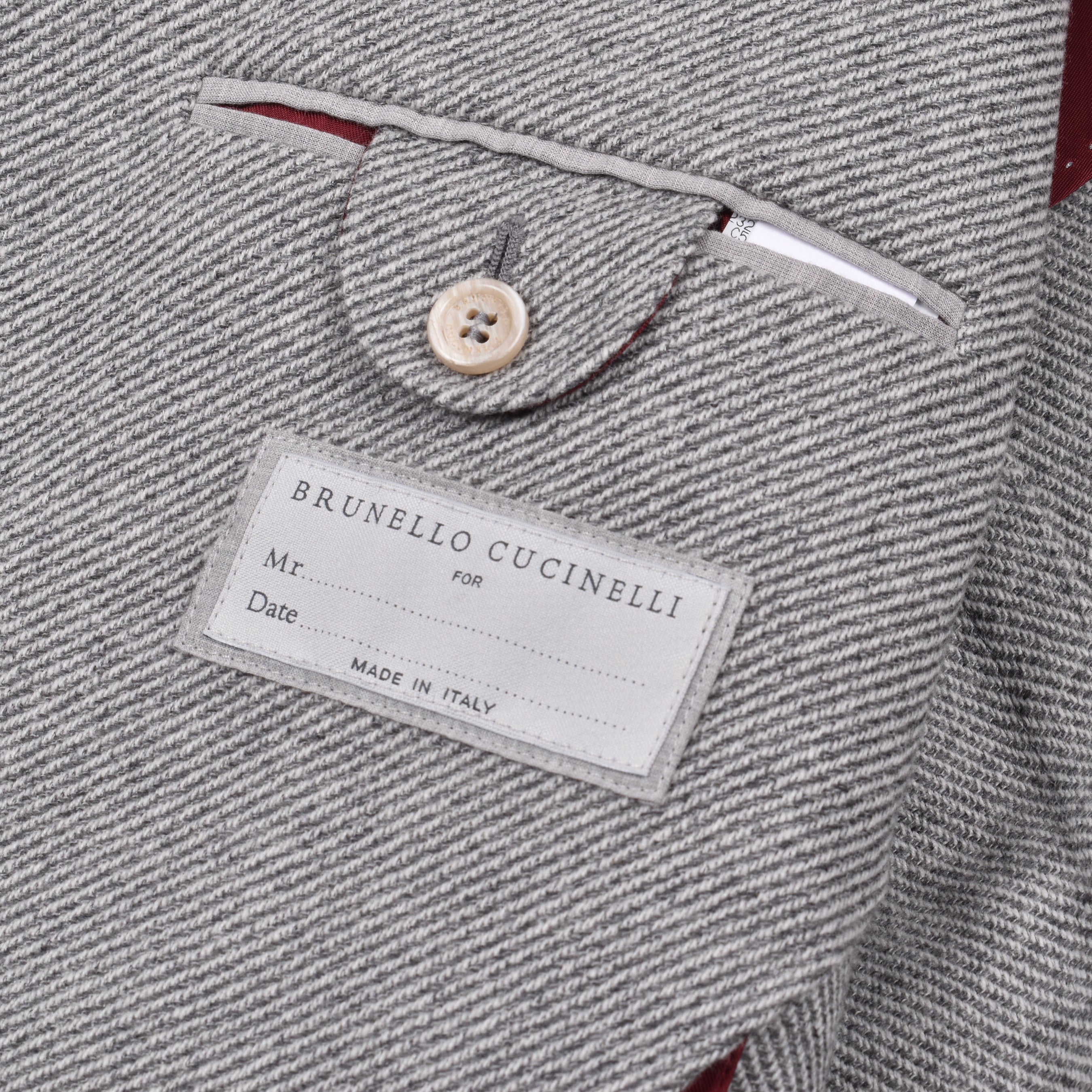 BRUNELLO CUCINELLI MEN'S GRAY WOOL HERRINGBONE BLAZER