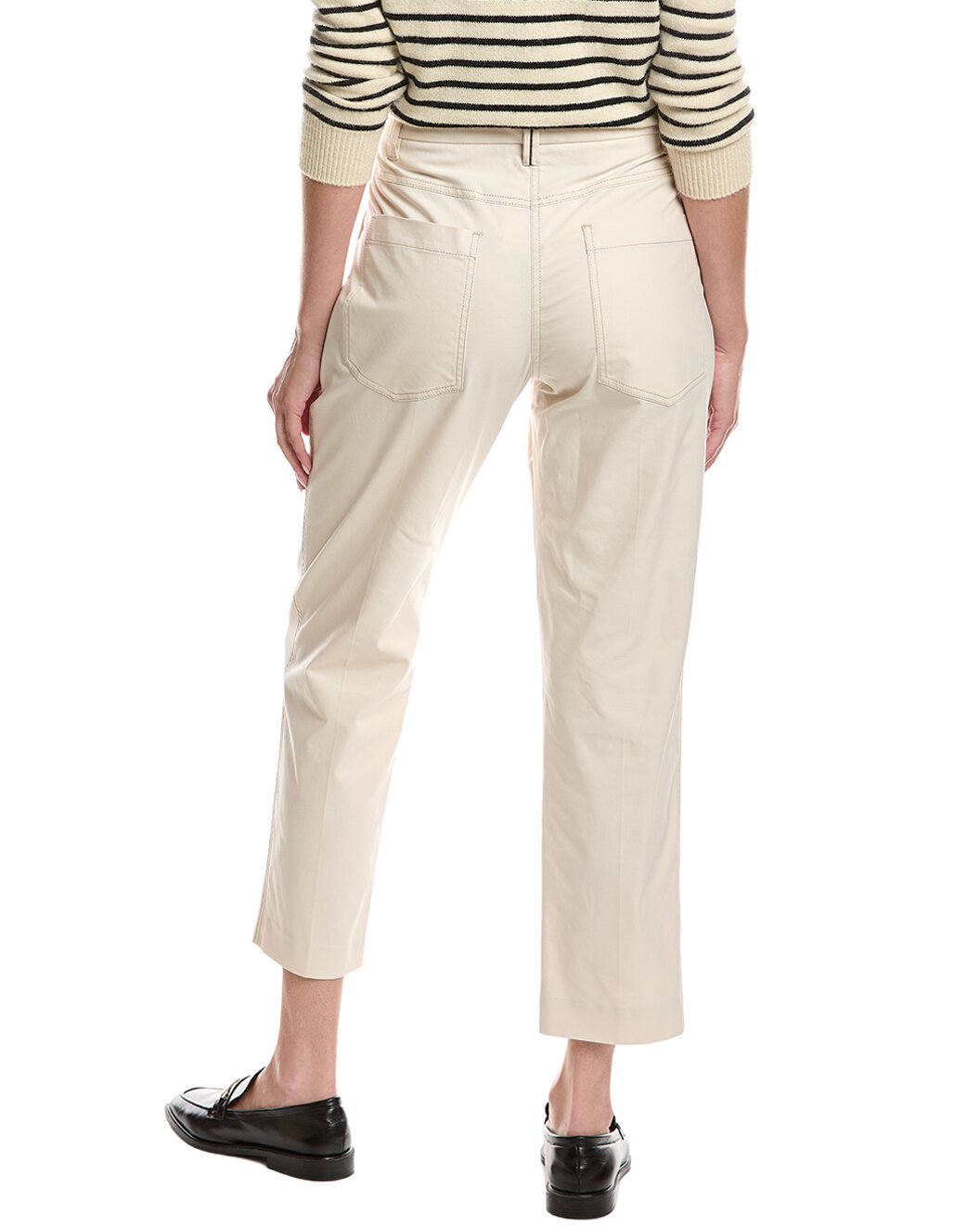 BRUNELLO CUCINELLI WOMEN'S OFF WHITE CROPPED TROUSERS