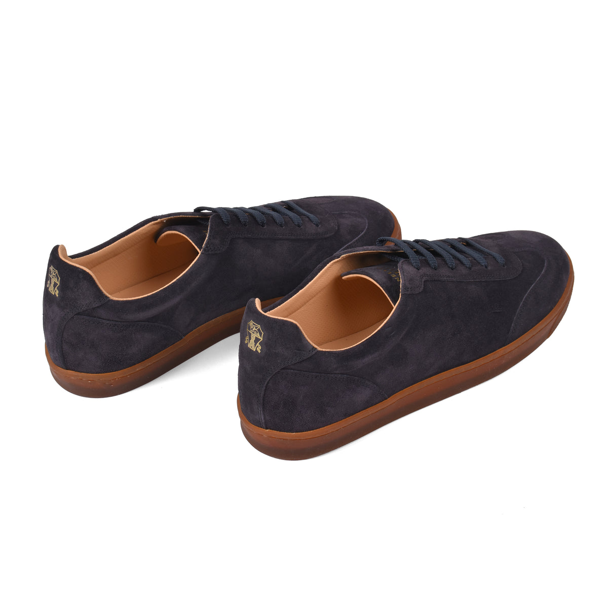 BRUNELLO CUCINELLI MEN'S NAVY SUEDE CASUAL SHOES