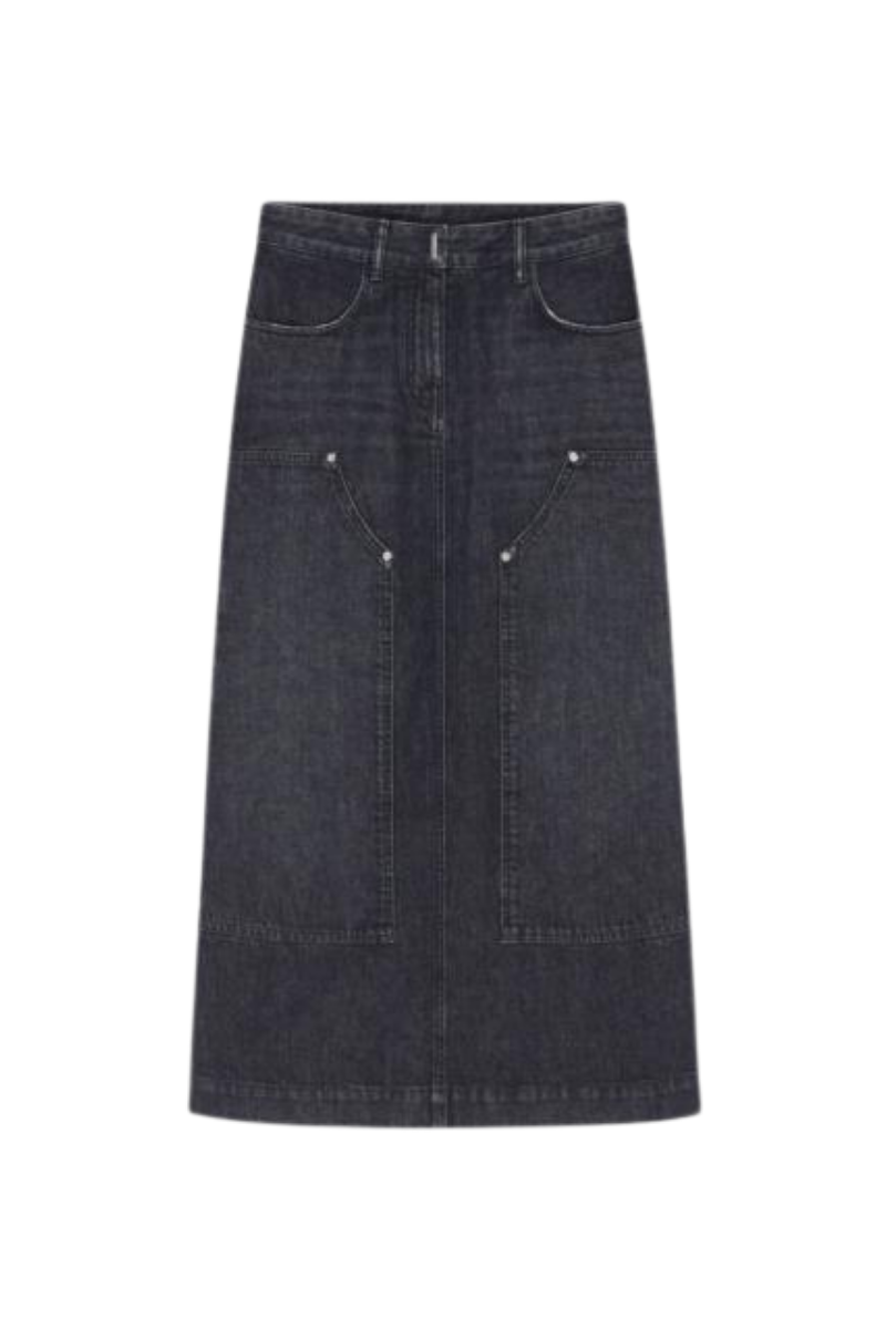 Givenchy Long Straight Pencil Skirt-Faded Black