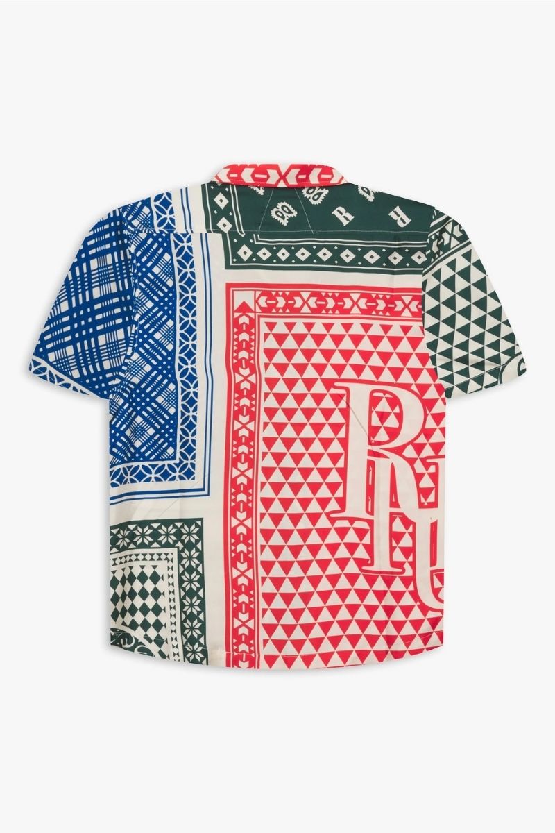 Rhude silk card ss button up 'multi'