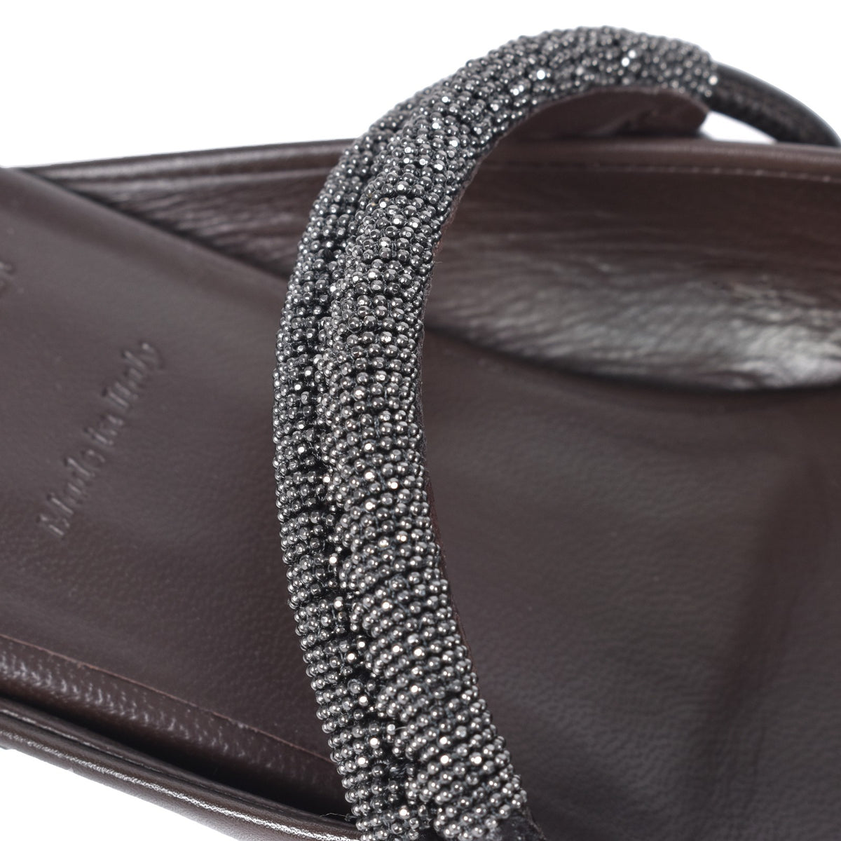 BRUNELLO CUCINELLI WOMEN'S DARK BROWN LEATHER FLATS