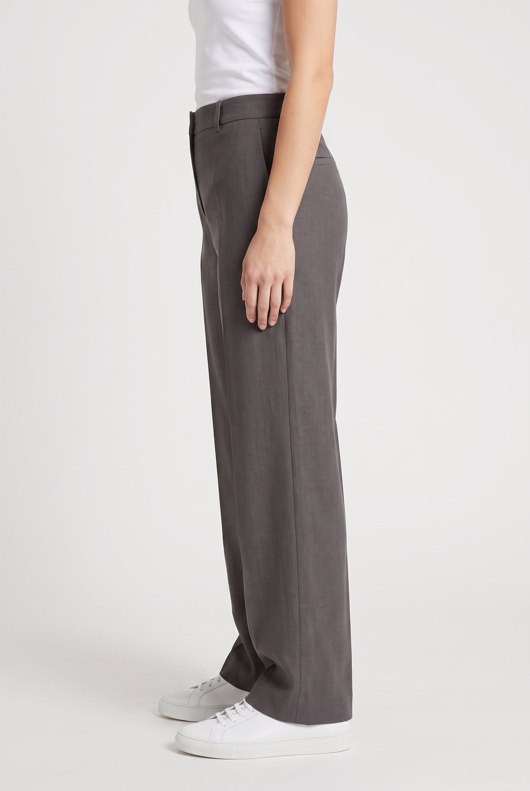 BRUNELLO CUCINELLI WOMEN'S DARK GREY RELAXED TROUSERS
