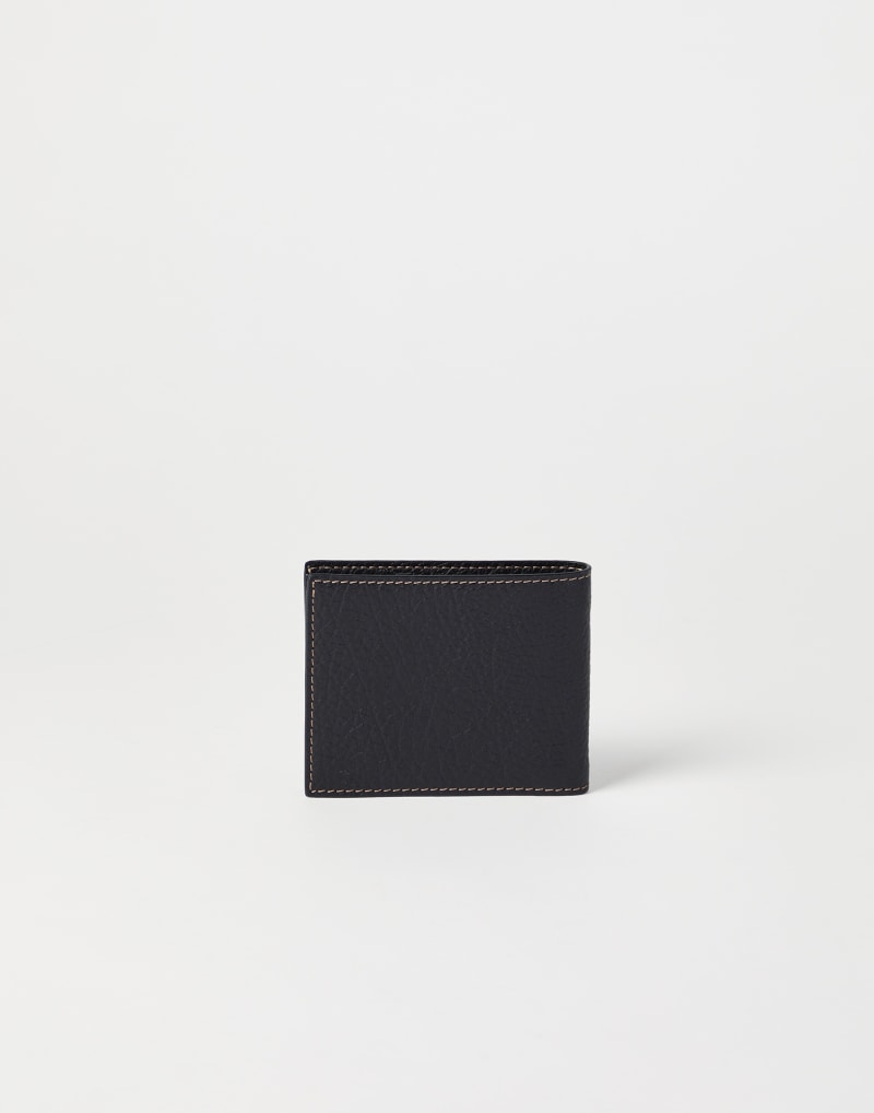 BRUNELLO CUCINELLI MEN'S BLACK LEATHER WALLET ACCESSORY