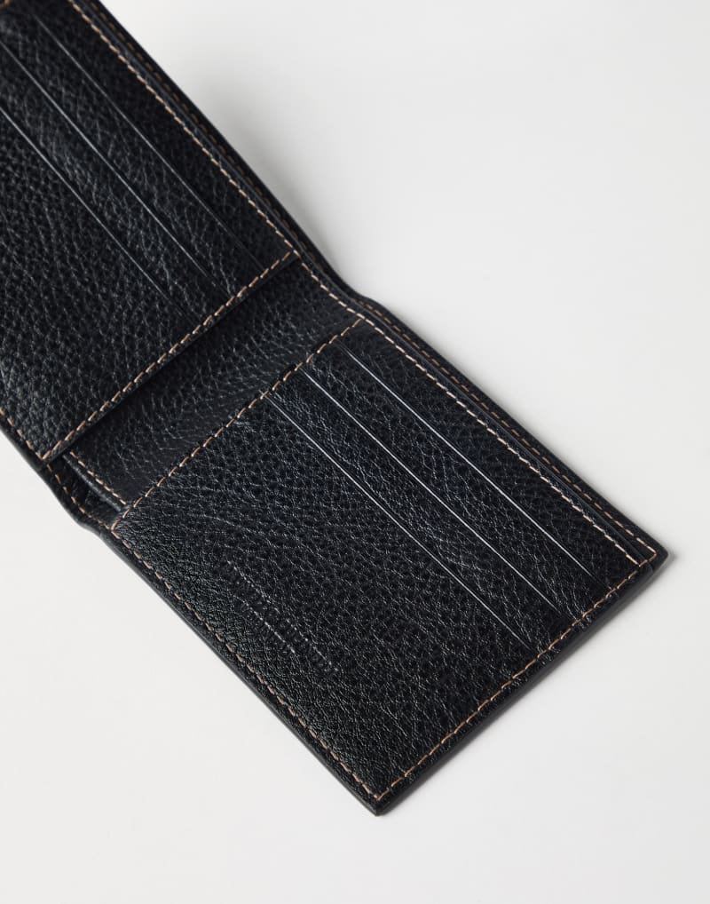 BRUNELLO CUCINELLI MEN'S BLACK LEATHER WALLET ACCESSORY