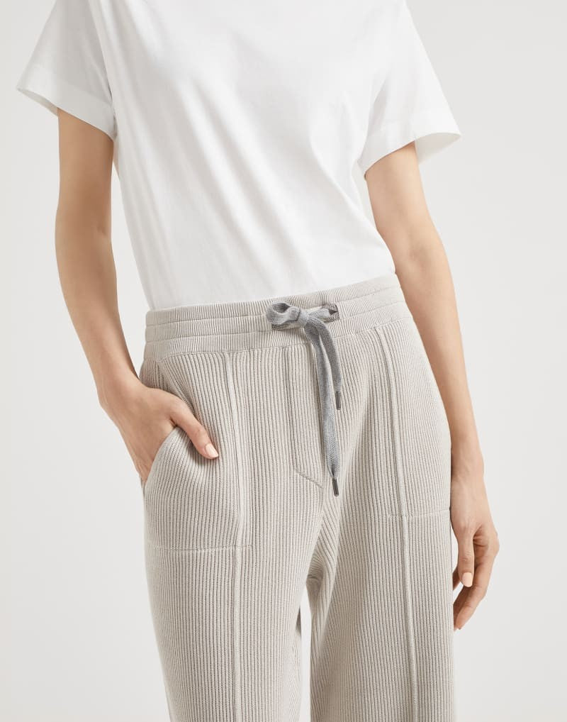 BRUNELLO CUCINELLI WOMEN'S LIGHT GREY RELAXED TROUSERS