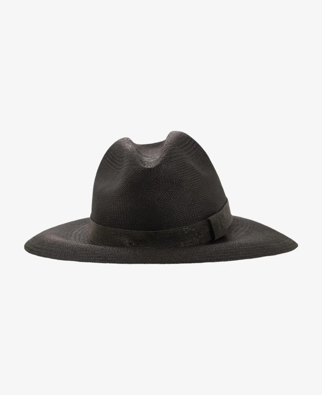 BRUNELLO CUCINELLI WOMEN'S BLACK WOVEN FEDORA HAT