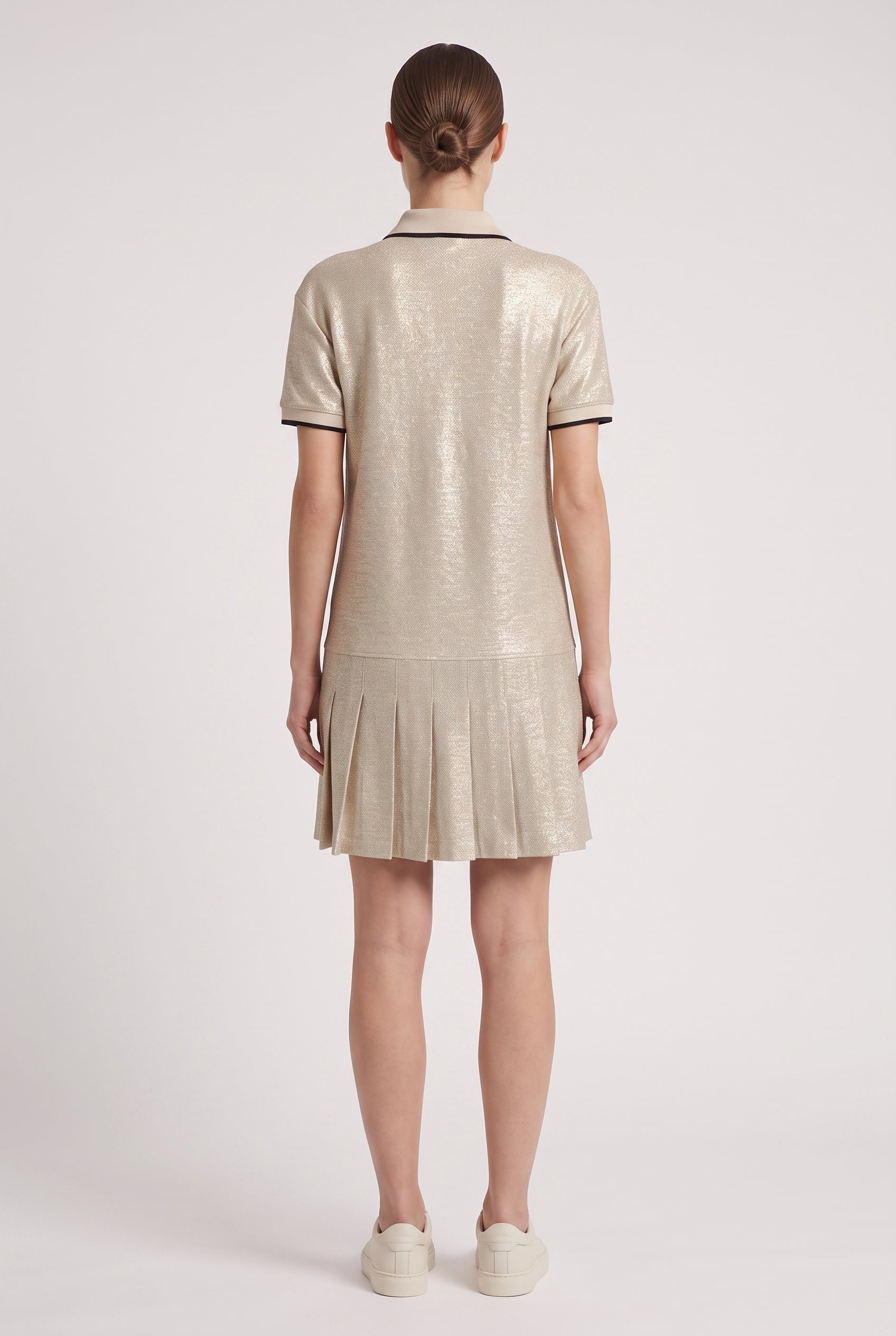 BRUNELLO CUCINELLI WOMEN'S LIGHT GOLD LINEN BLEND DRESS