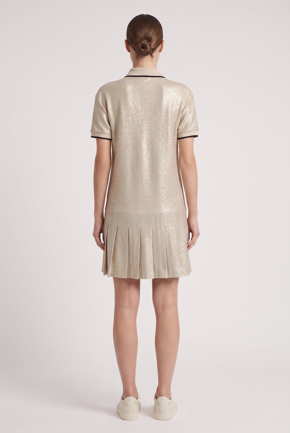BRUNELLO CUCINELLI WOMEN'S LIGHT GOLD LINEN BLEND DRESS NWT