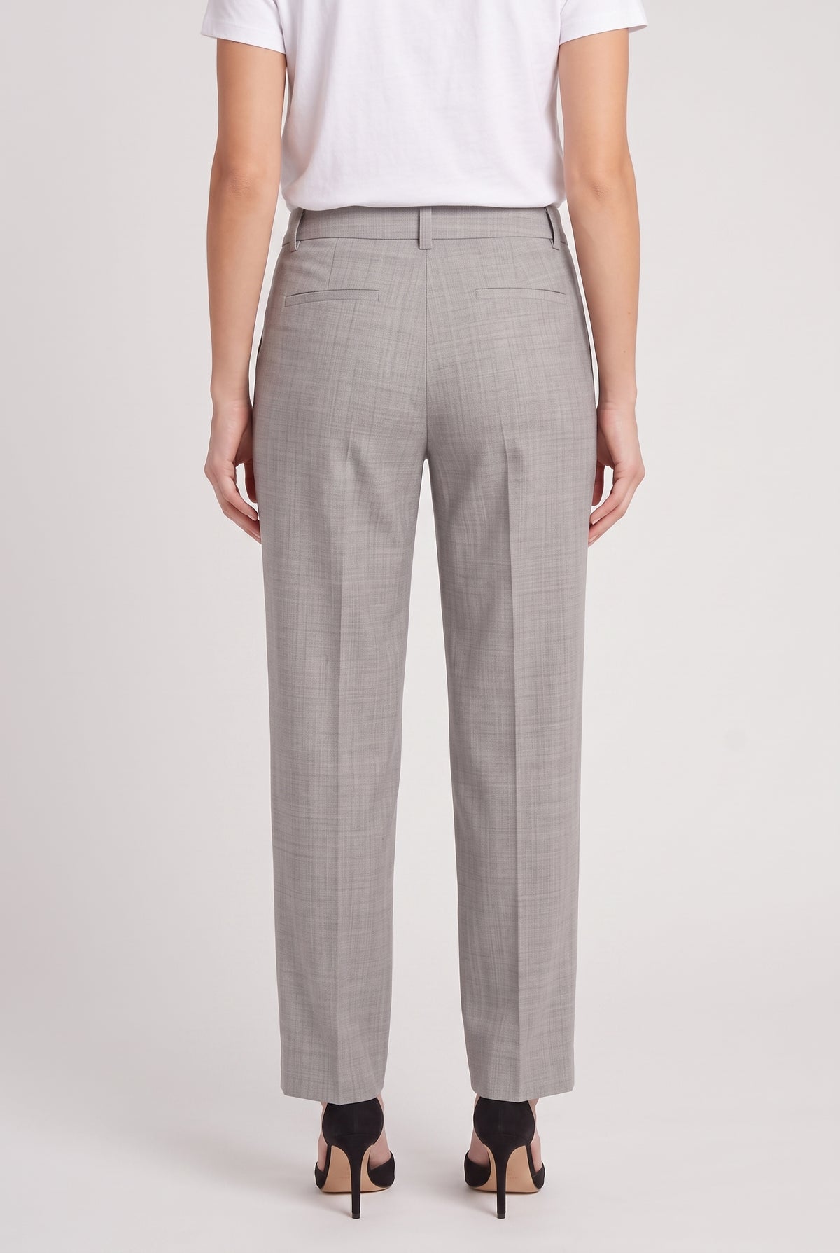 BRUNELLO CUCINELLI WOMEN'S LIGHT GREY WOOL TROUSERS