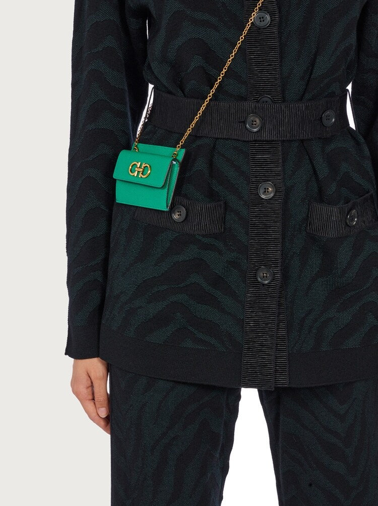 FERRAGAMO WOMEN'S GREEN CALF LEATHER BAG