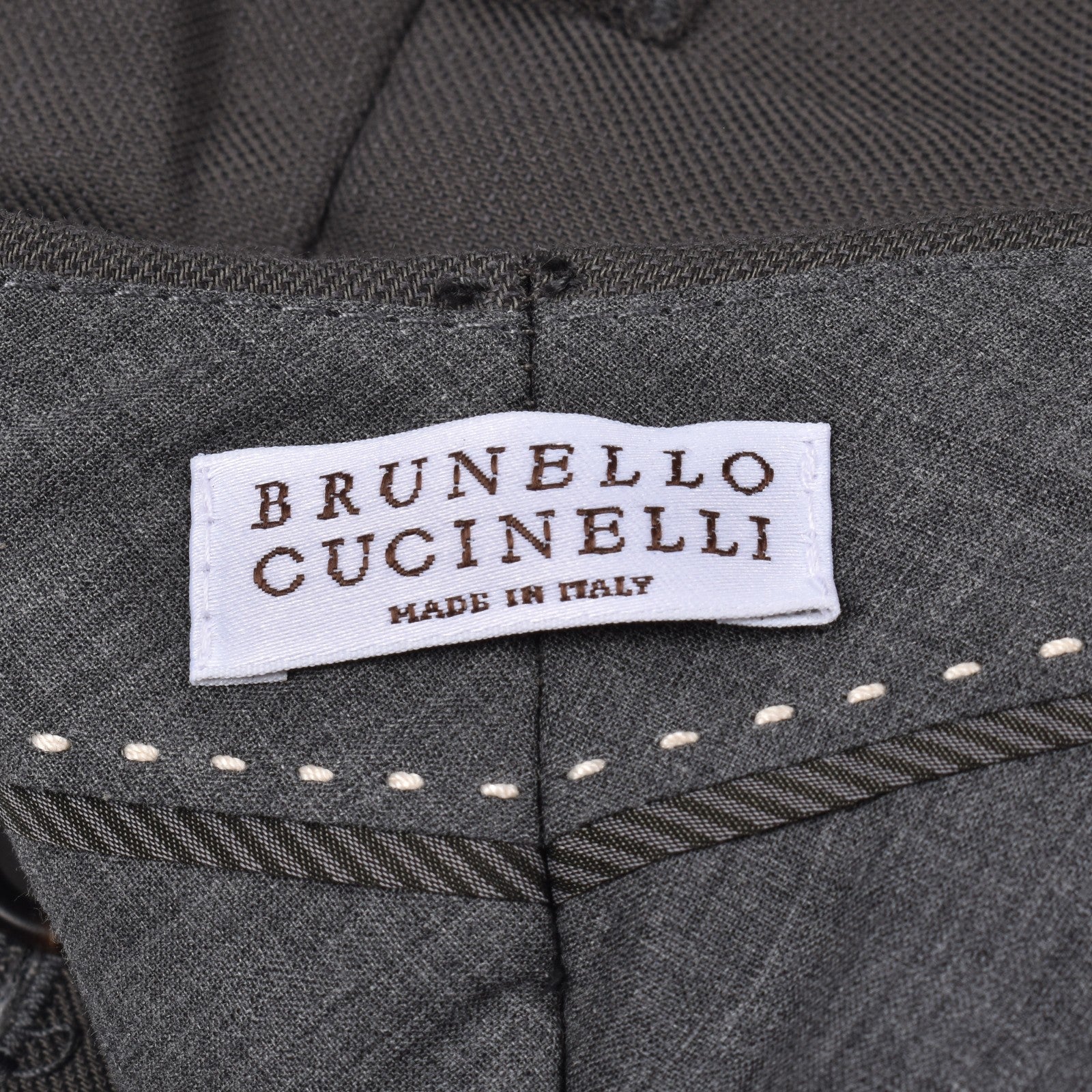 BRUNELLO CUCINELLI WOMEN'S DARK GREY LINEN BLEND TROUSERS