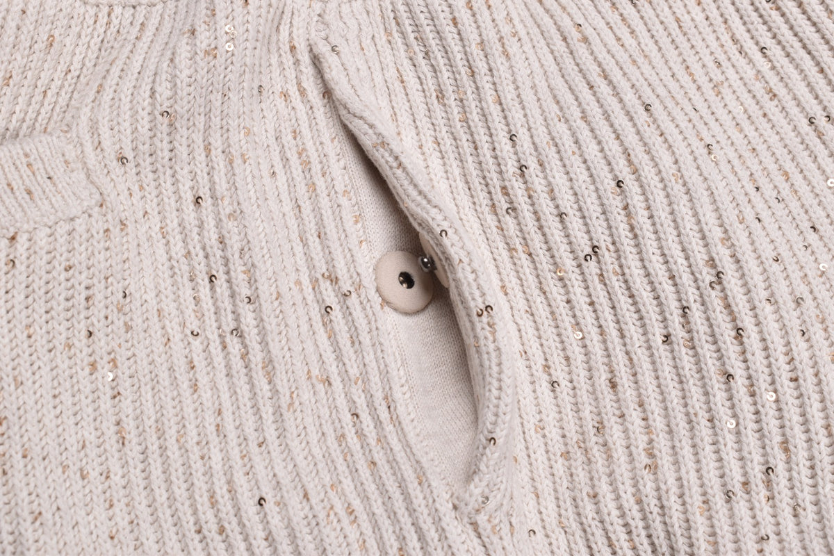 BRUNELLO CUCINELLI WOMEN'S LIGHT BEIGE KNIT TROUSERS