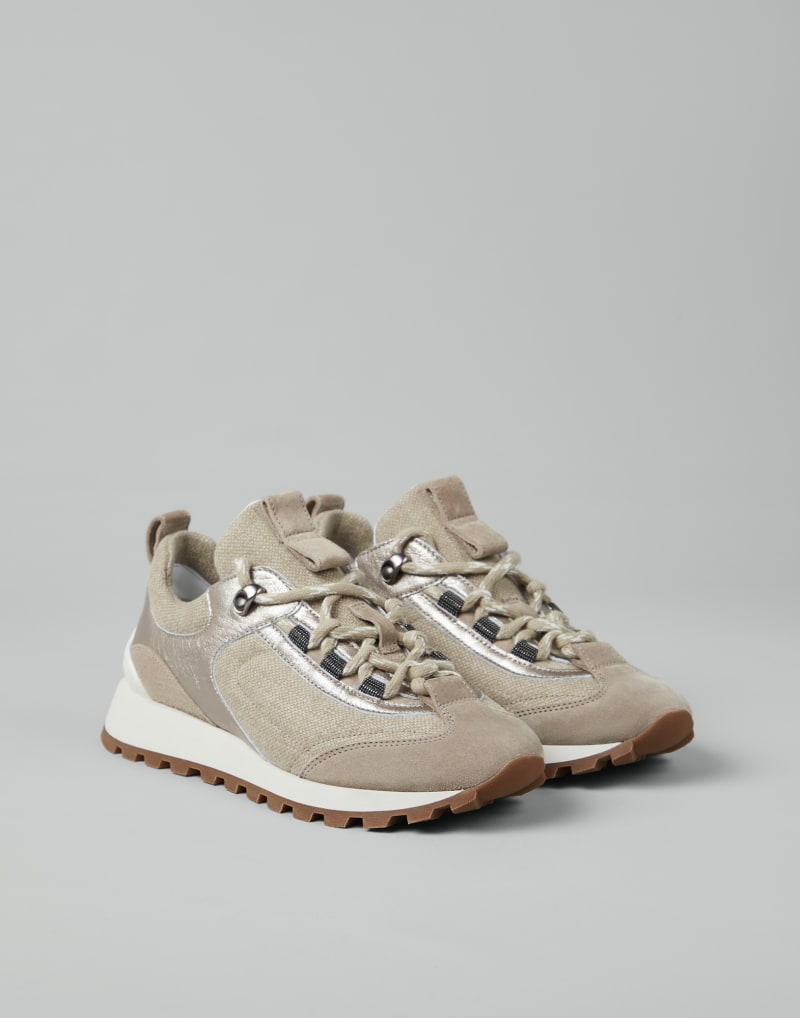BRUNELLO CUCINELLI WOMEN'S BEIGE LEATHER CASUAL SHOES