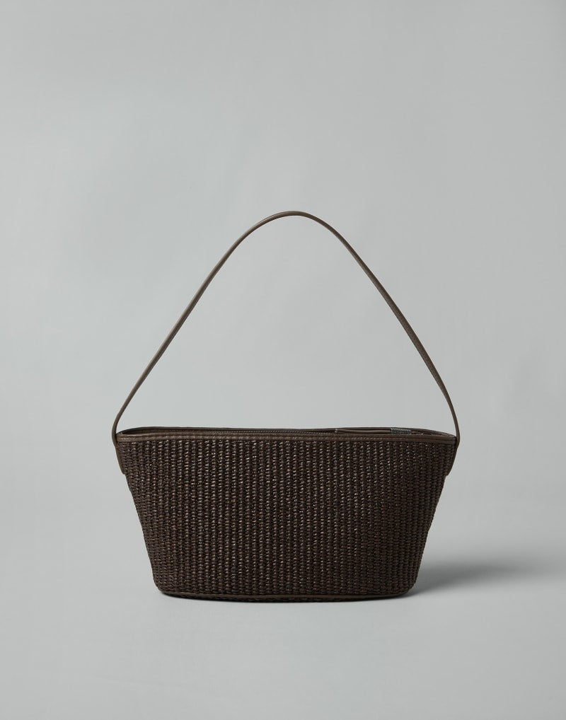 BRUNELLO CUCINELLI WOMEN'S DARK BROWN WOVEN BAG