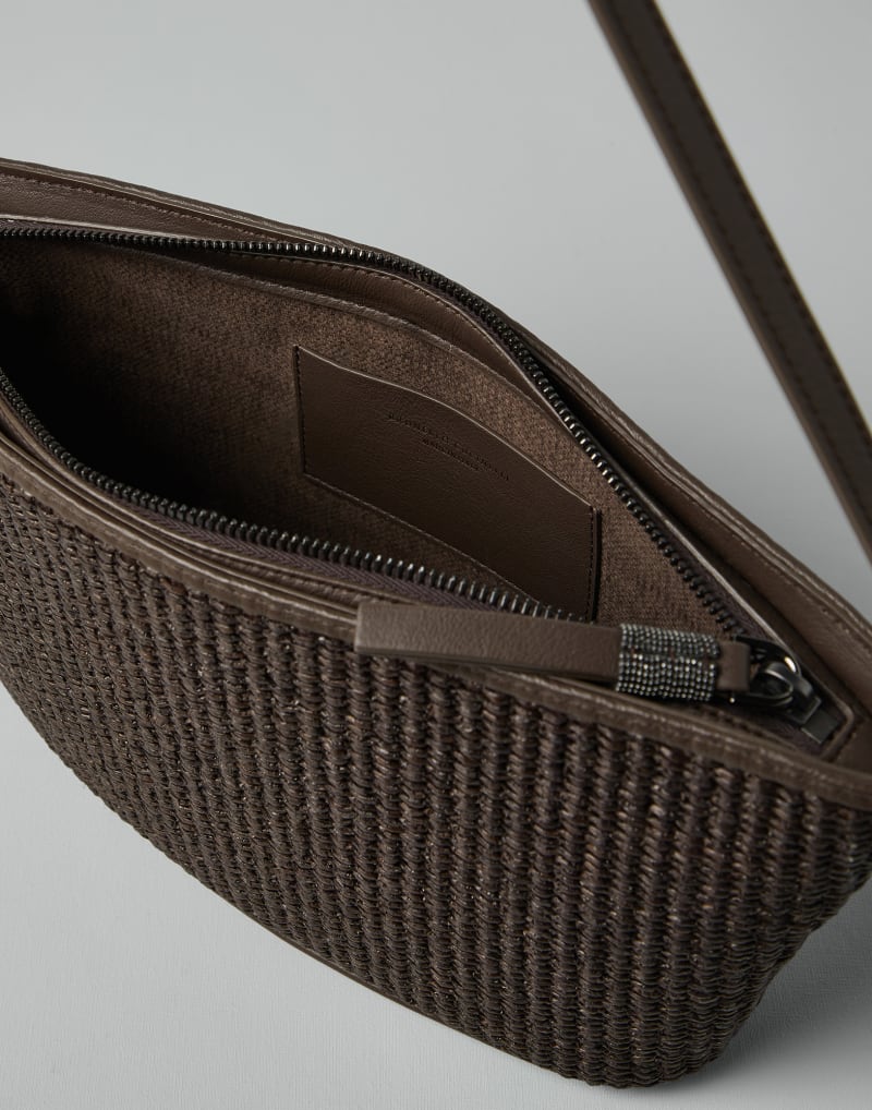 BRUNELLO CUCINELLI WOMEN'S DARK BROWN WOVEN BAG