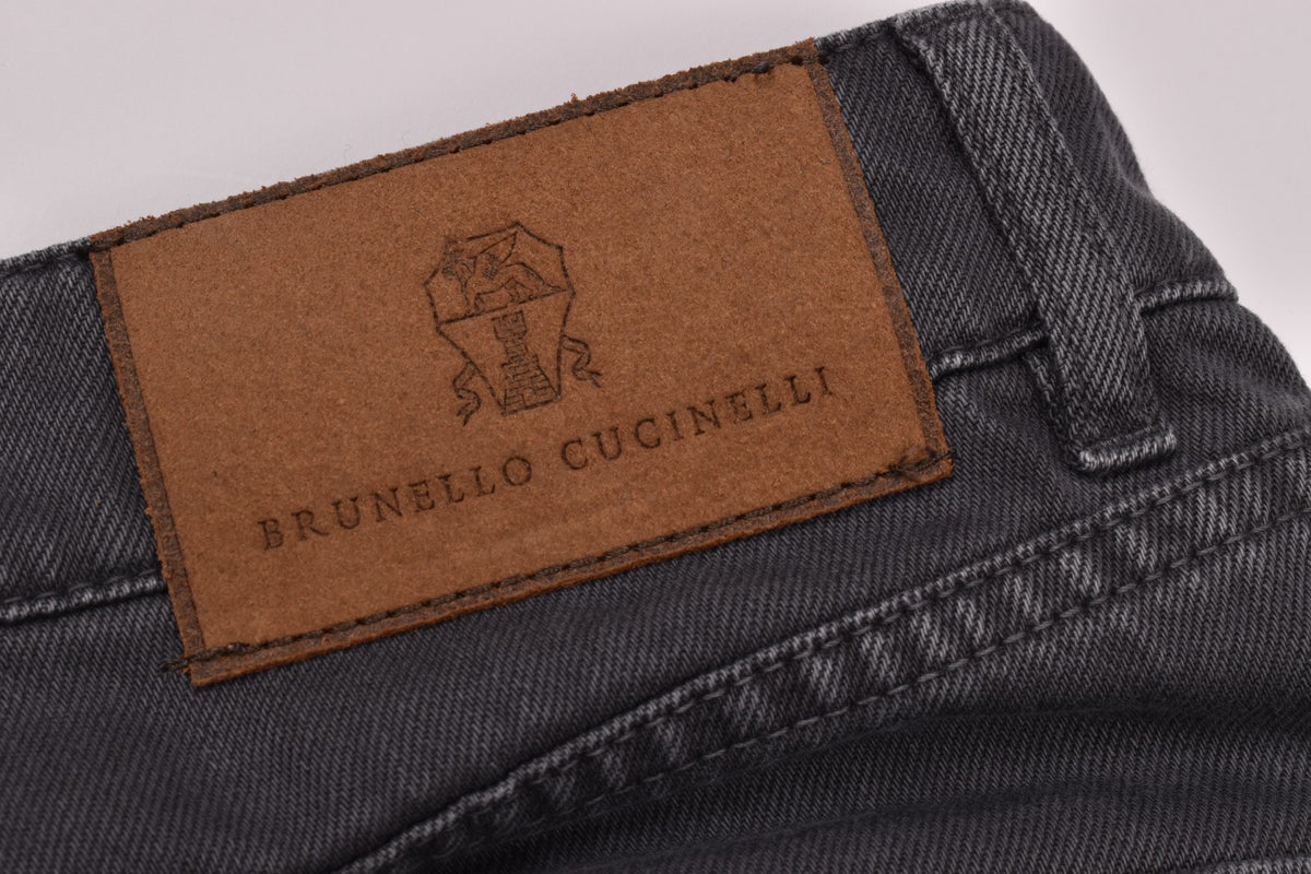 BRUNELLO CUCINELLI MEN'S 100% COTTON 5 POCKET LEISURE FIT DENIM PANTS