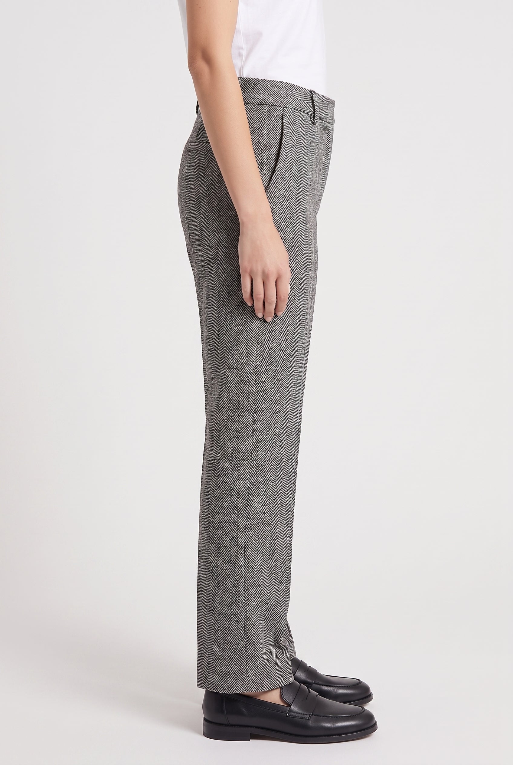 BRUNELLO CUCINELLI WOMEN'S BLACK WHITE LINEN TROUSERS