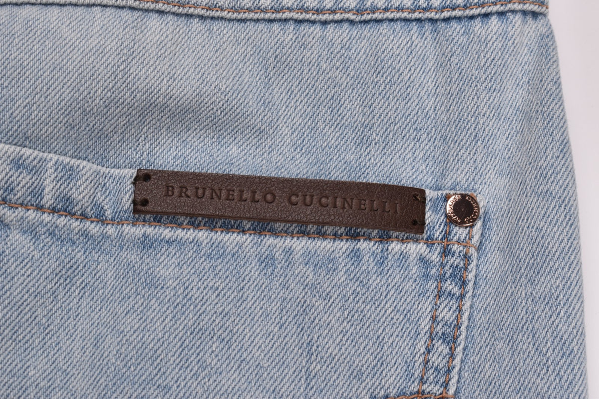 BRUNELLO CUCINELLI WOMEN'S LIGHT BLUE RELAXED TROUSERS