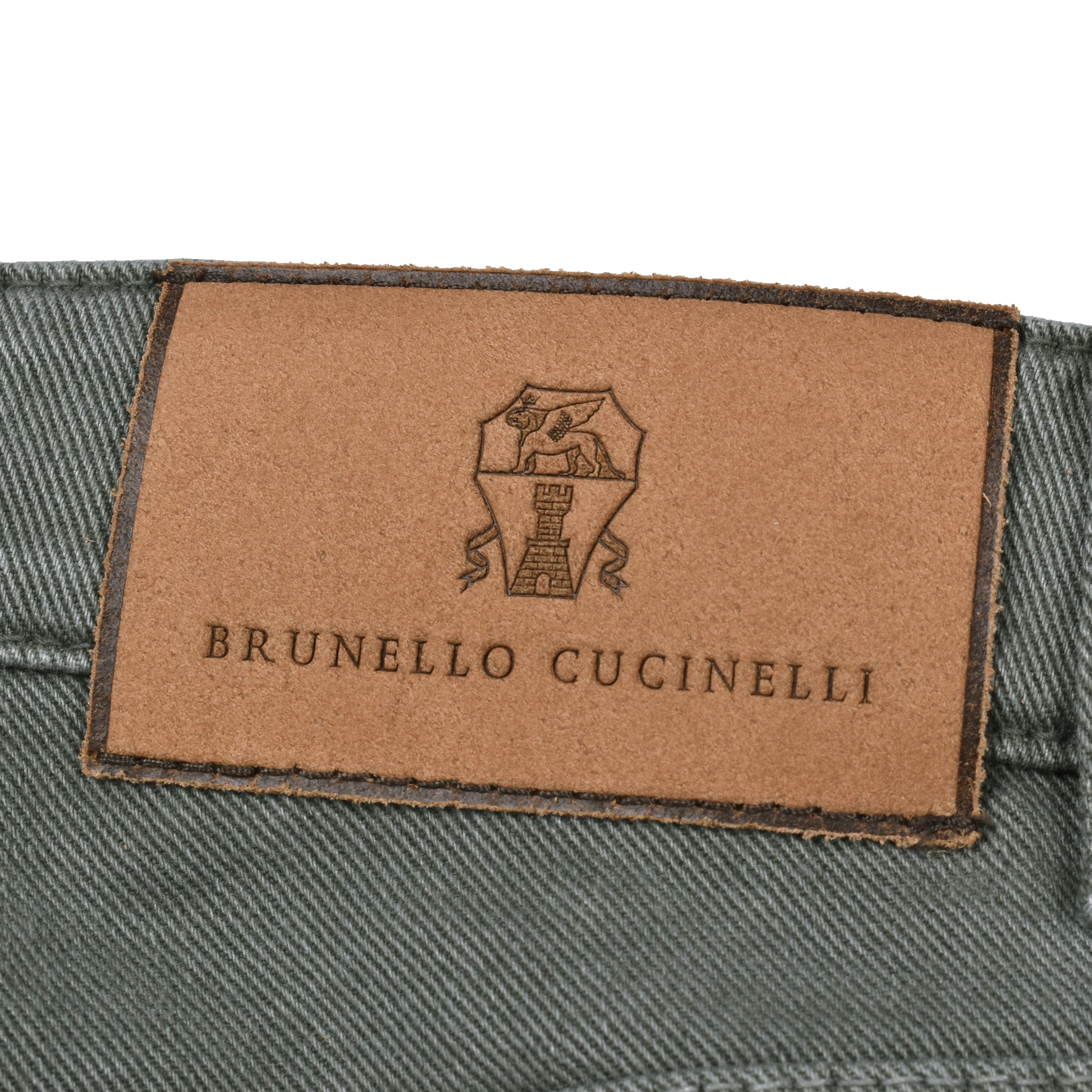 BRUNELLO CUCINELLI MEN'S SAGE COTTON TRADITIONAL TROUSERS