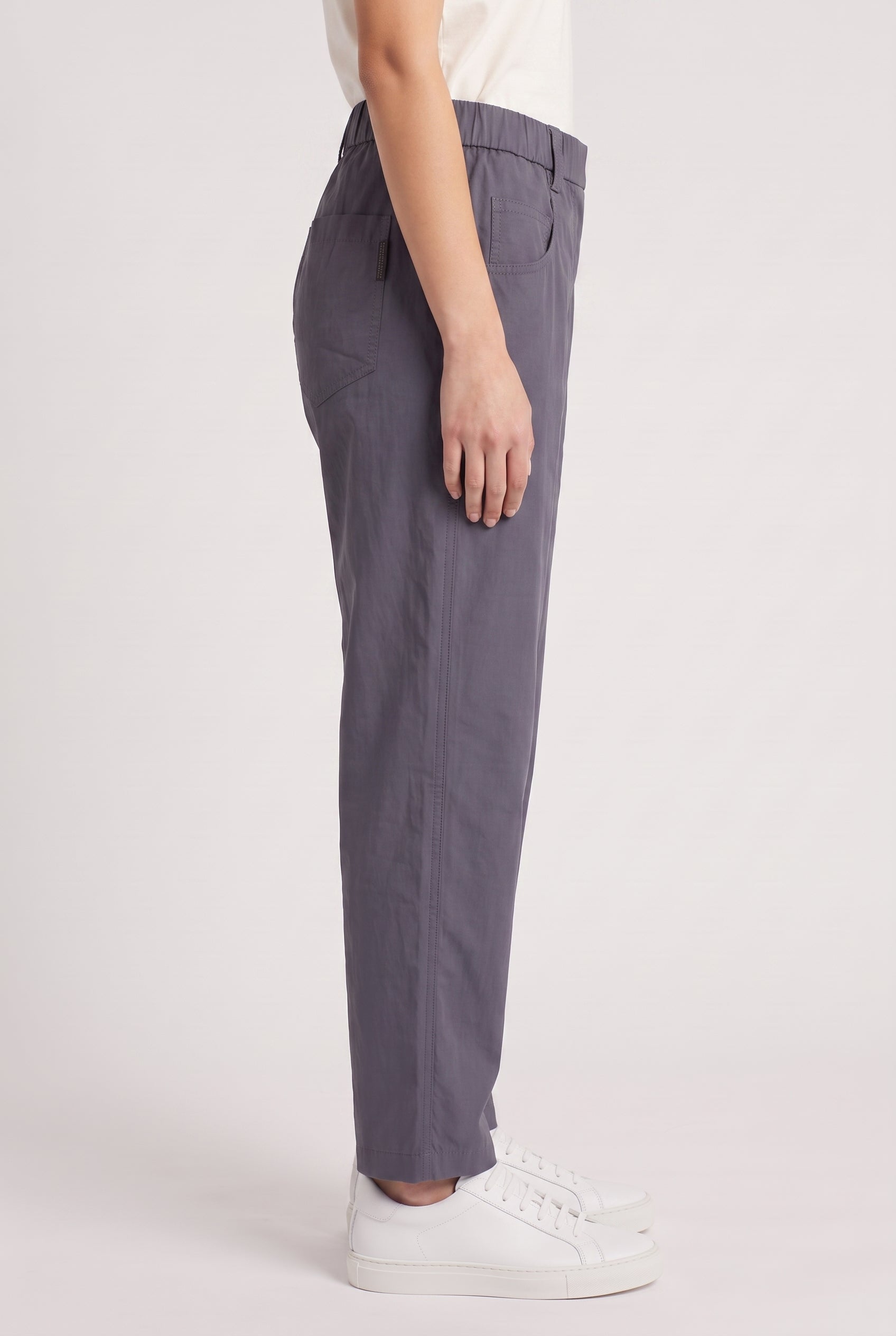 BRUNELLO CUCINELLI WOMEN'S DARK BLUE COTTON TROUSERS