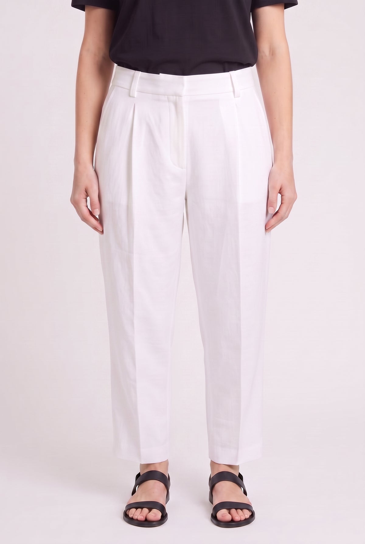 BRUNELLO CUCINELLI WOMEN'S WHITE LINEN BLEND TROUSERS NWT