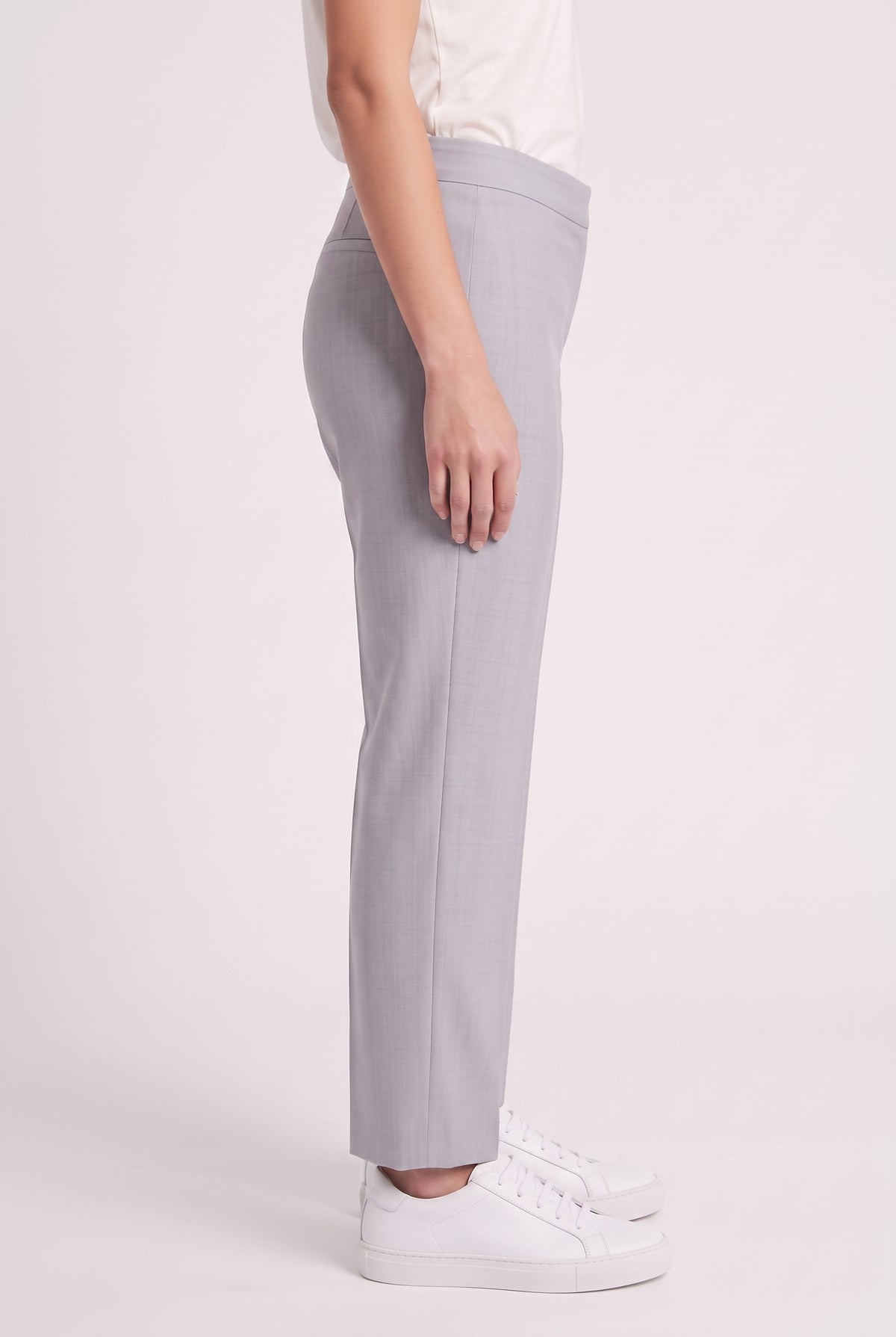 BRUNELLO CUCINELLI WOMEN'S LIGHT GREY LINEN BLEND TROUSERS NWT
