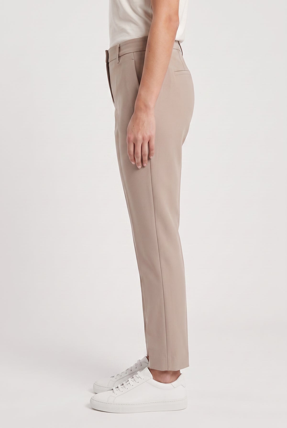 BRUNELLO CUCINELLI WOMEN'S BEIGE COTTON CASUAL TROUSERS