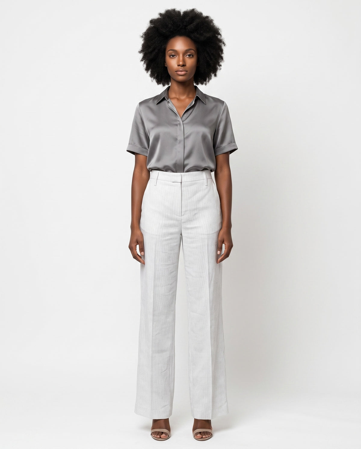 BRUNELLO CUCINELLI WOMEN'S OFF WHITE LINEN TROUSERS