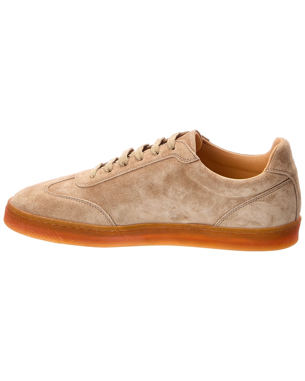 BRUNELLO CUCINELLI MEN'S LIGHT BROWN SUEDE SNEAKERS
