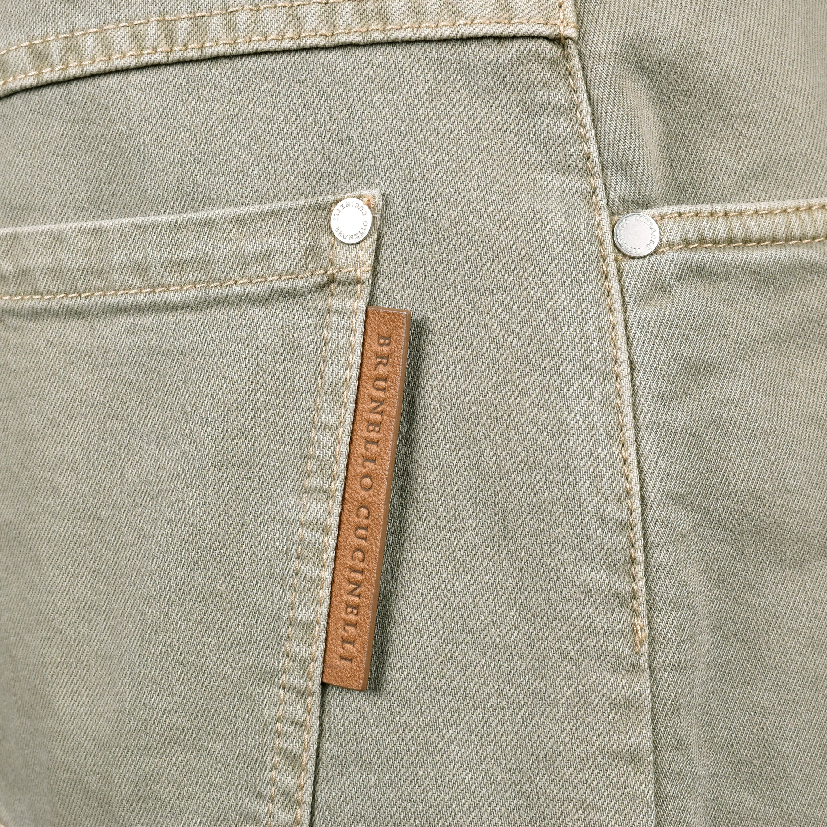 BRUNELLO CUCINELLI WOMEN'S LIGHT GREEN DENIM SKIRT