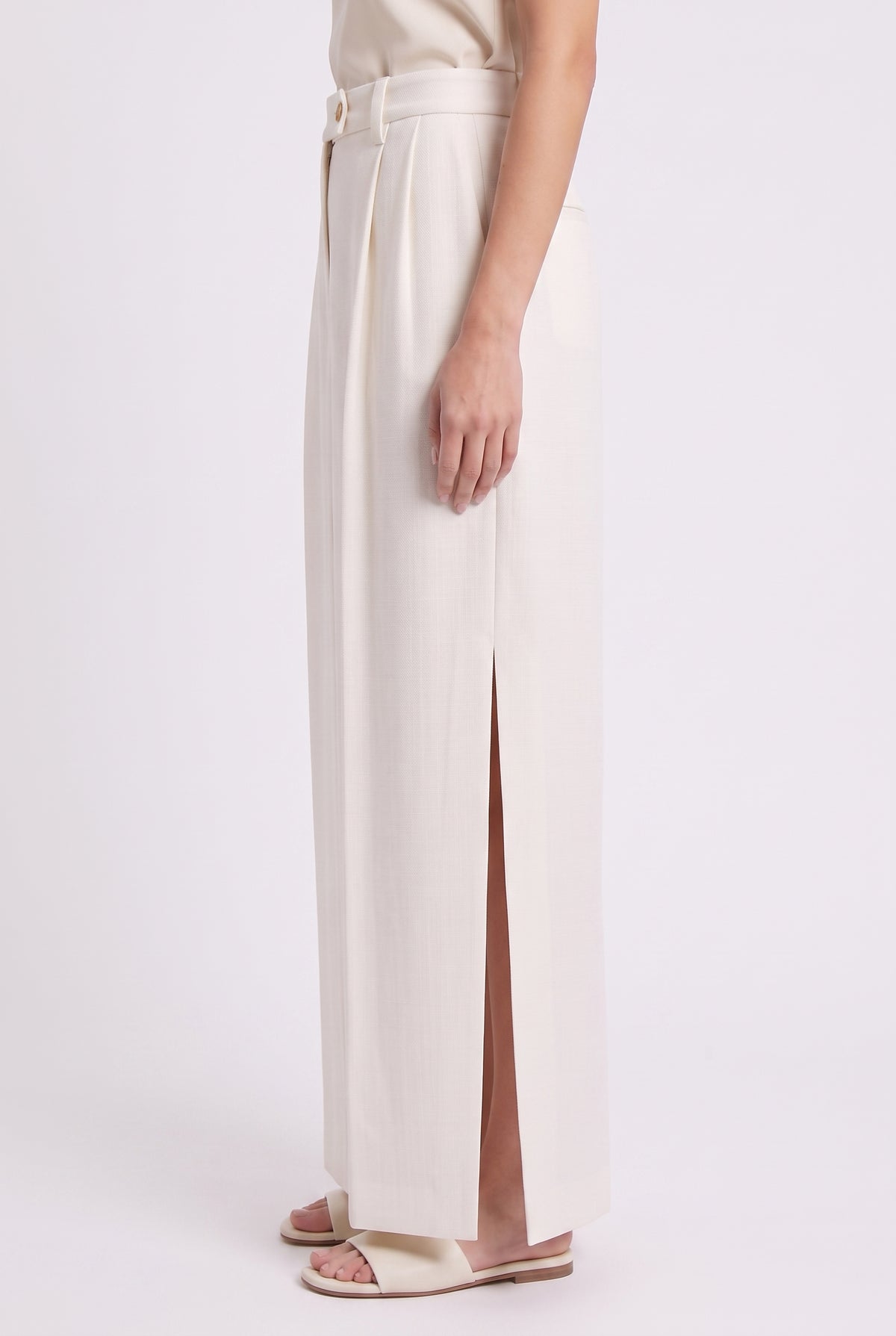 BRUNELLO CUCINELLI WOMEN'S WHITE WOOL MAXI SKIRT