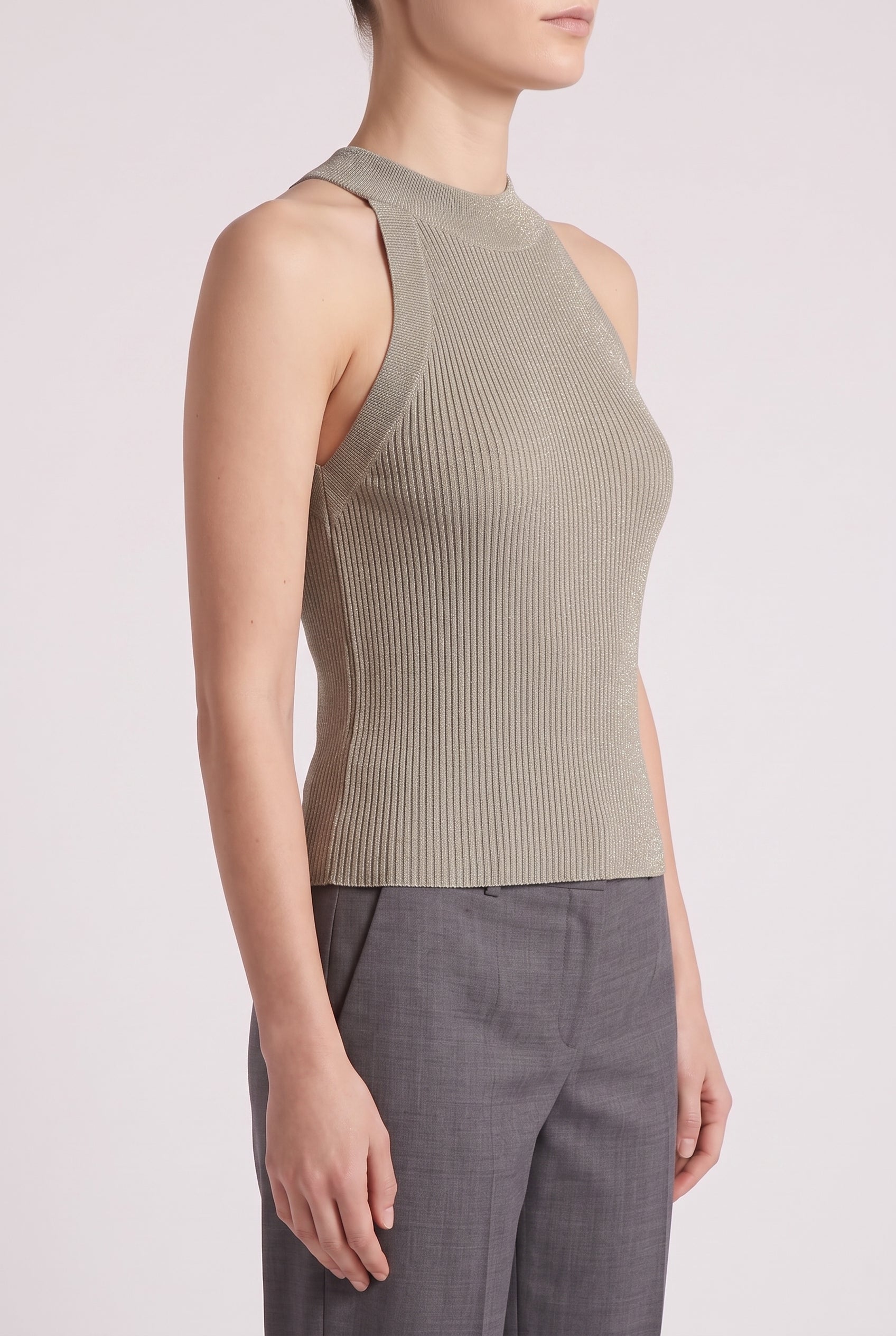 BRUNELLO CUCINELLI WOMEN'S LIGHT GREEN CASHMERE TANK TOP