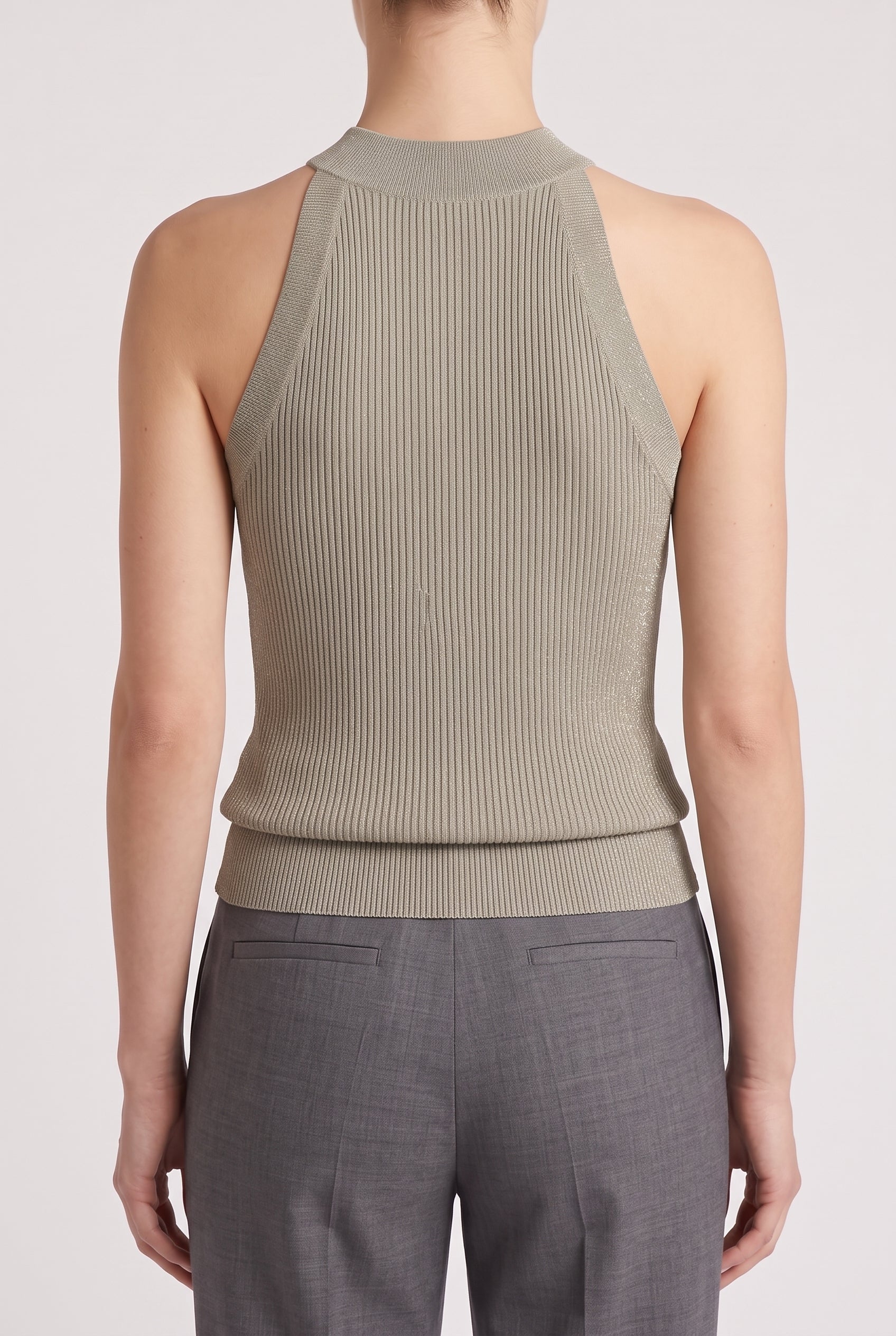 BRUNELLO CUCINELLI WOMEN'S LIGHT GREEN CASHMERE TANK TOP