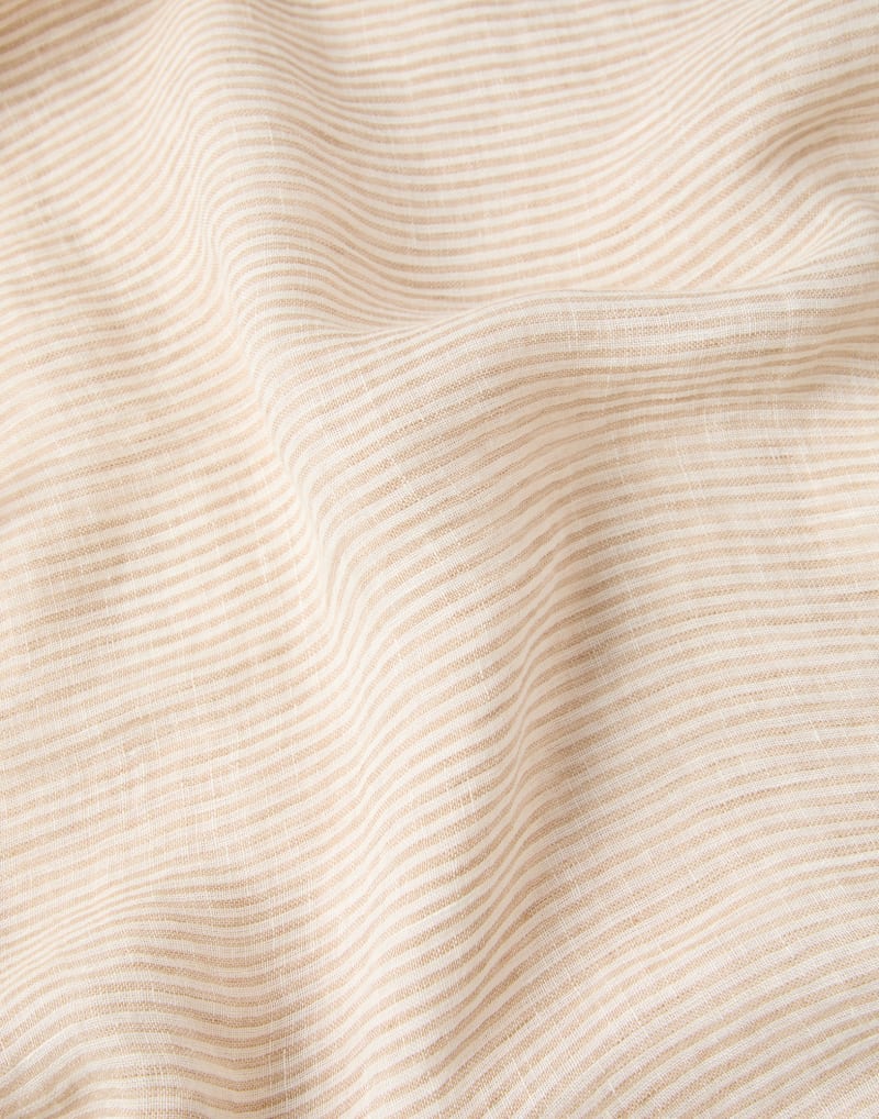 BRUNELLO CUCINELLI WOMEN'S BEIGE LINEN STRIPED SCARF